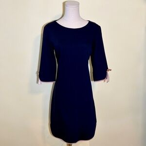 Reaction by Kenneth Cole Women's Navy Blue w/ Pink Piping Sheath Dress, SZ 10